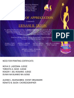 Certificate of Appreciation: Ernani R. Dizon