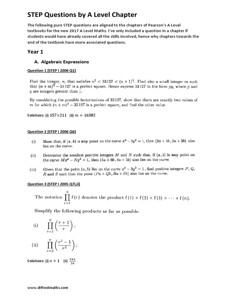STEP ALevel Database | PDF | Trigonometric Functions | Quadratic Equation