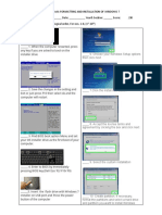 Written Work FORMATTING & INSTALLATION OF WINDOWS 7