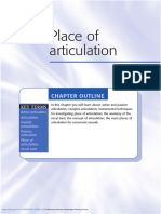 Place of Articulation: Chapter Outline