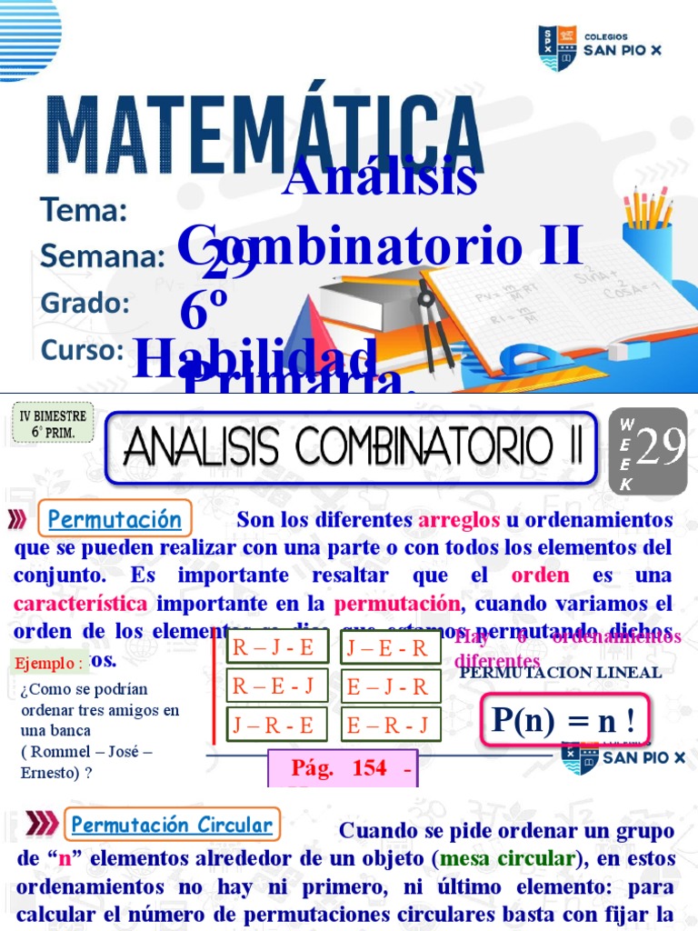 29 6º Primaria Análisis Combinatorio II Habilidad Matemática | PDF ...
