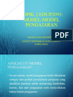 TOPIK 2 EDUP2093: Model-Model Pengajaran: Jabatan Ilmu Pendidikan Institut Pendidikan Guru Kampus Darulaman