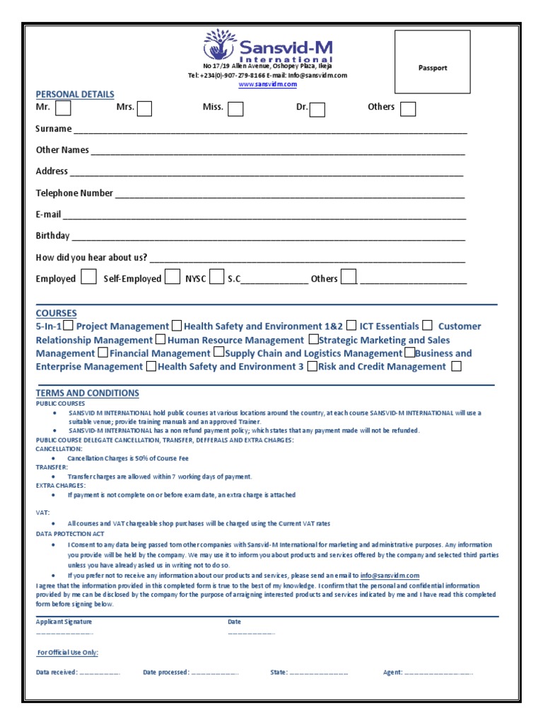 Registration Form for Public Courses | PDF | Value Added Tax | Economies