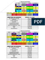 2° Año de Secundaria: Horas Lunes Martes Miercoles Jueves Viernes