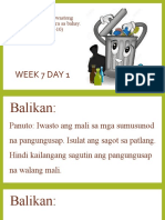 Week 7 Day 1: Naisagagawa Ang Wastong Paghihiwalay NG Basura Sa Bahay. (EPP4HE-0g-10)