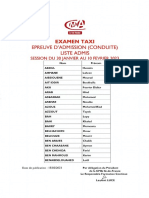 Liste Admis Taxis Session Du 30.01.2023 Au 10.02.203 PDF