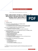 Del Régimen Foral Liberal Al Régimen Democrático de Los Derechos Históricos