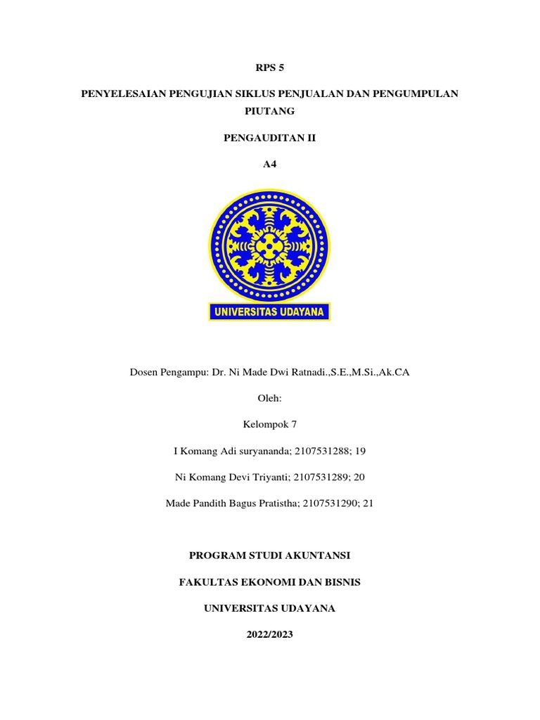 Kelompok 7 - RPS 5 | PDF