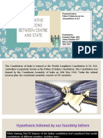 Legislative Relation Between Centre and State Part XI