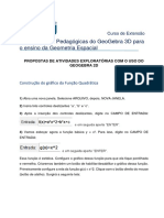 Propostas de Atiividade GeoGebra 2D - Função Quadrática