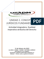 Unidad 2. Conceptos Jurídicos Fundamentales: Actividad Integradora. Dualidad Imperativo-Atributiva Del Derecho