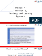 Module 4 - Criterion 3, Teaching and Learning Approach