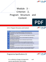 Module 3 - Criterion 2, Program Structure and Content