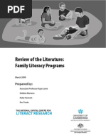 Review of The Literature: Family Literacy Programs: Prepared by