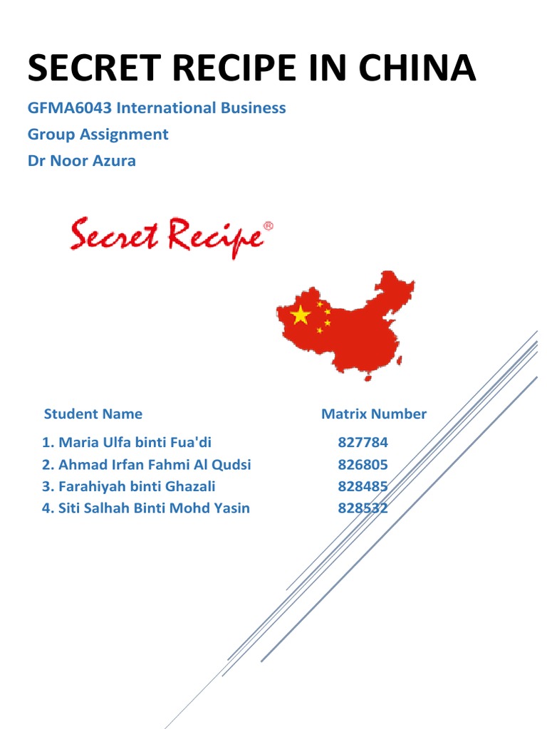 Secret Recipe's Success in China Market | PDF | Internationalization ...