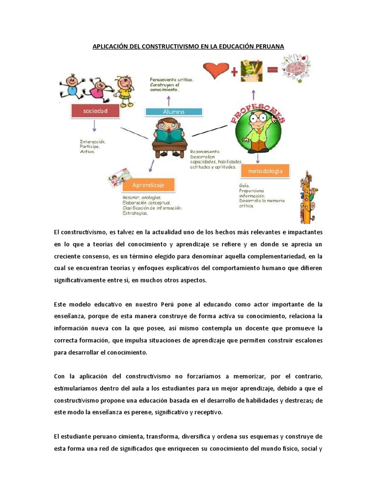 Constructivismo en la Educación Peruana | PDF | Constructivismo ...
