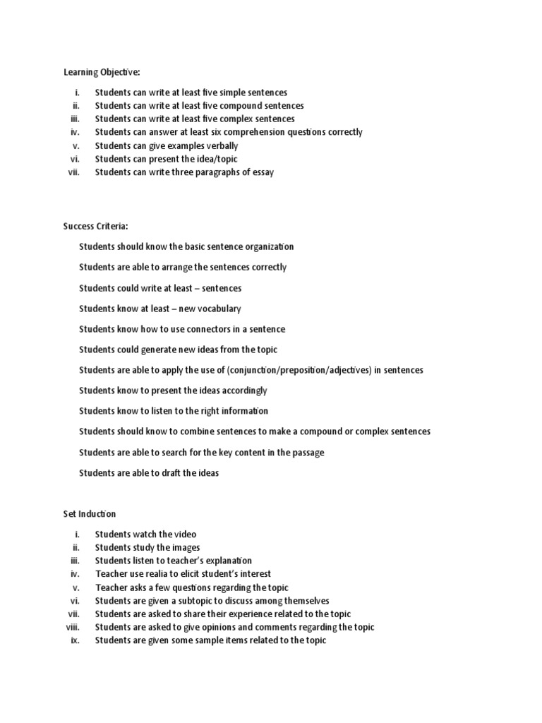 Learning Objective PDF Reading Comprehension Cognition