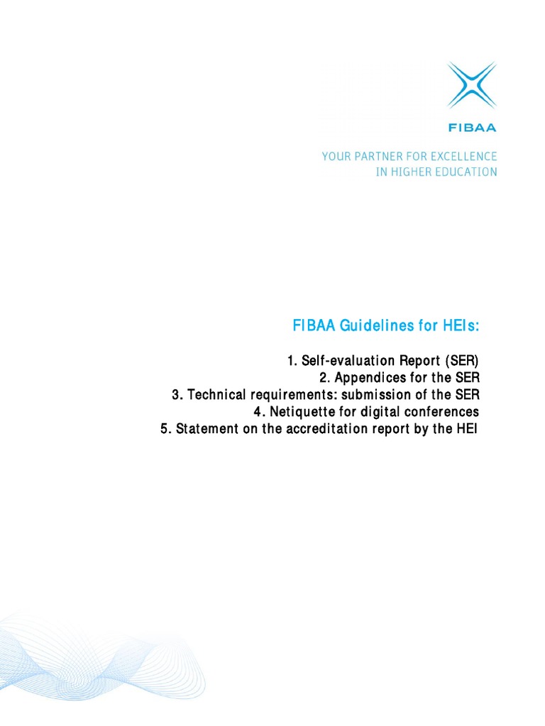 FIBAA Guidelines SAR Appendices Technical Asp 072022 | PDF | Academic ...