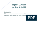Currículo modelo ANBIMA Consultor Investimentos