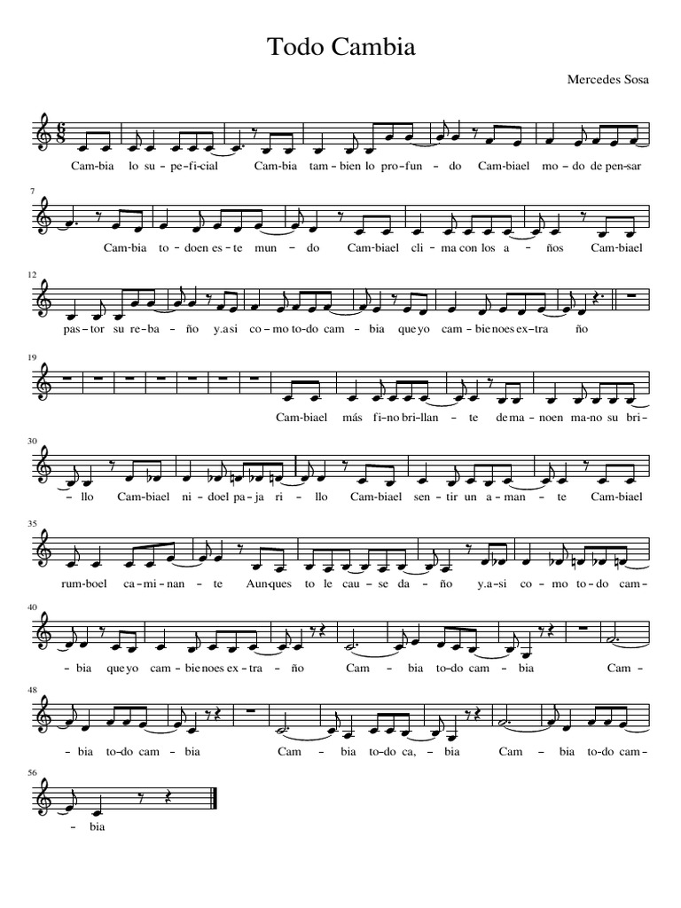 Todo Cambia Lyrics and Meaning PDF