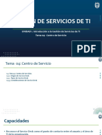 UNIDAD 1. Introducción A La Gestión de Servicios de TI Tema 04: Centro de Servicio