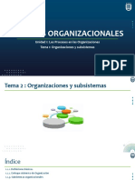 Procesos Organizacionales: Unidad 1: Los Procesos en Las Organizaciones Tema 1: Organizaciones y Subsistemas