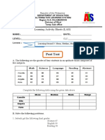 Post Test: Learning Activity Sheets (LAS)