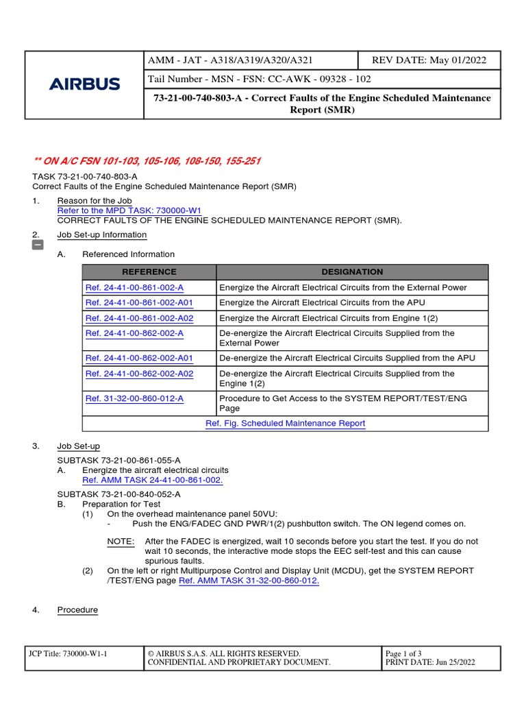 73-21-00-740-803-A - Correct Faults of The Engine Scheduled Maintenance ...