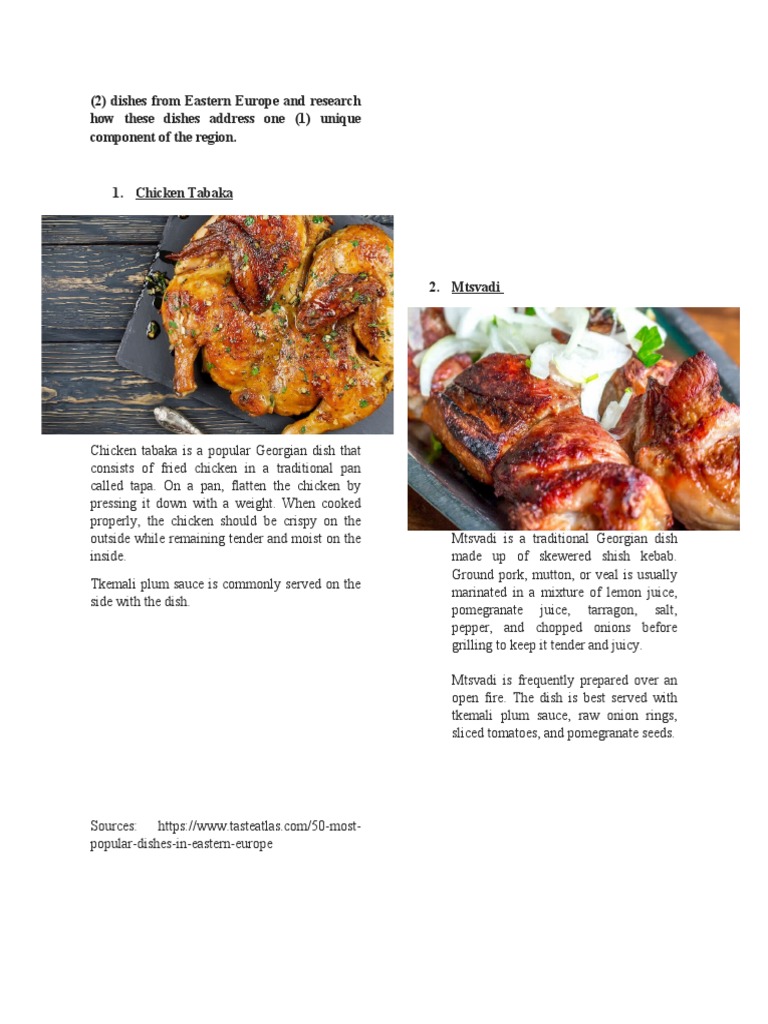 Traditional Georgian Dishes Explained | PDF
