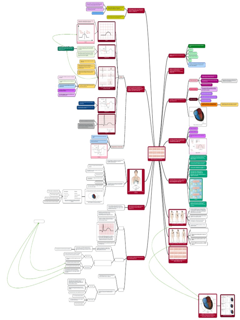 Mapa Mental do Eletrocardiograma | PDF | Eletrocardiografia | Coração