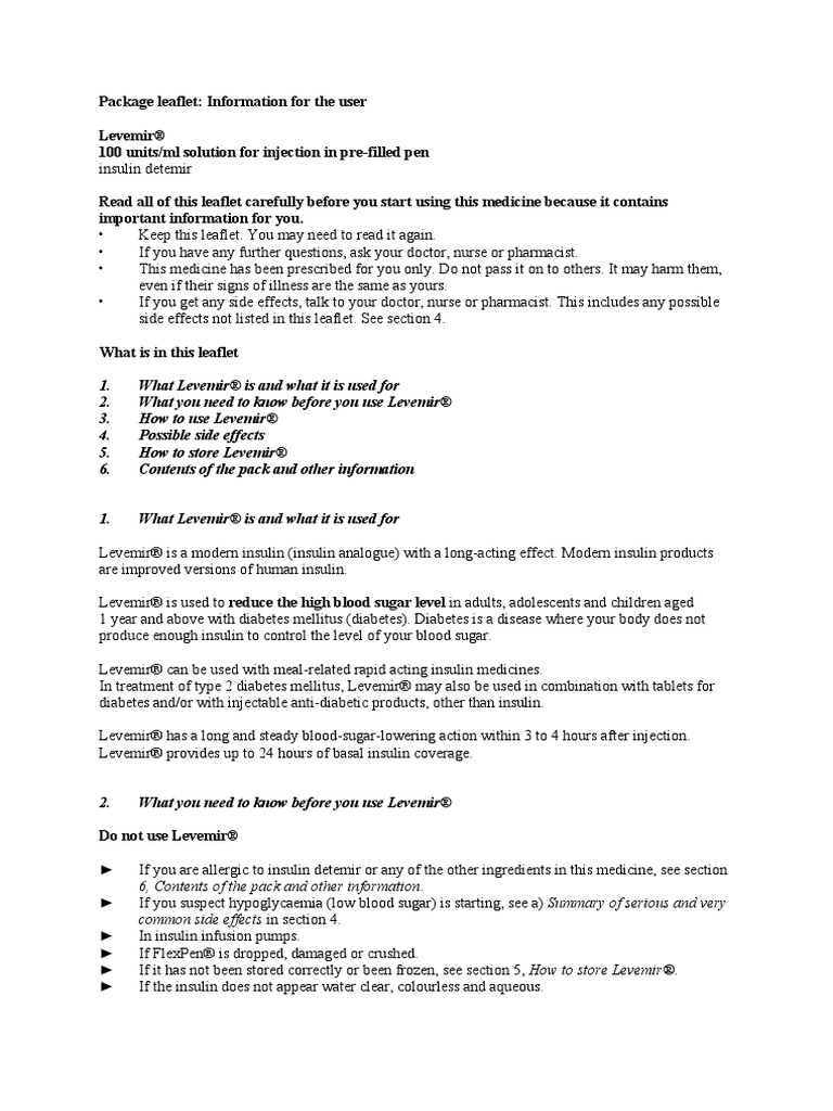 6, Contents of The Pack and Other Information. Common Side Effects in