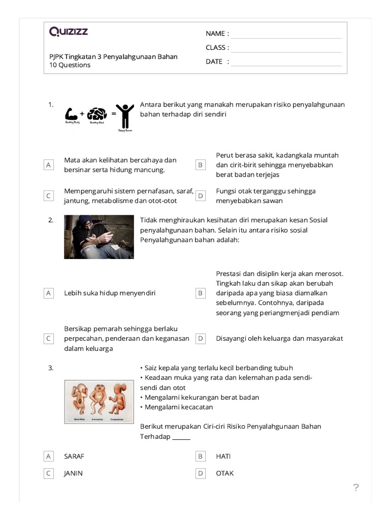 PJPK Tingkatan 3 Penyalahgunaan Bahan | PDF