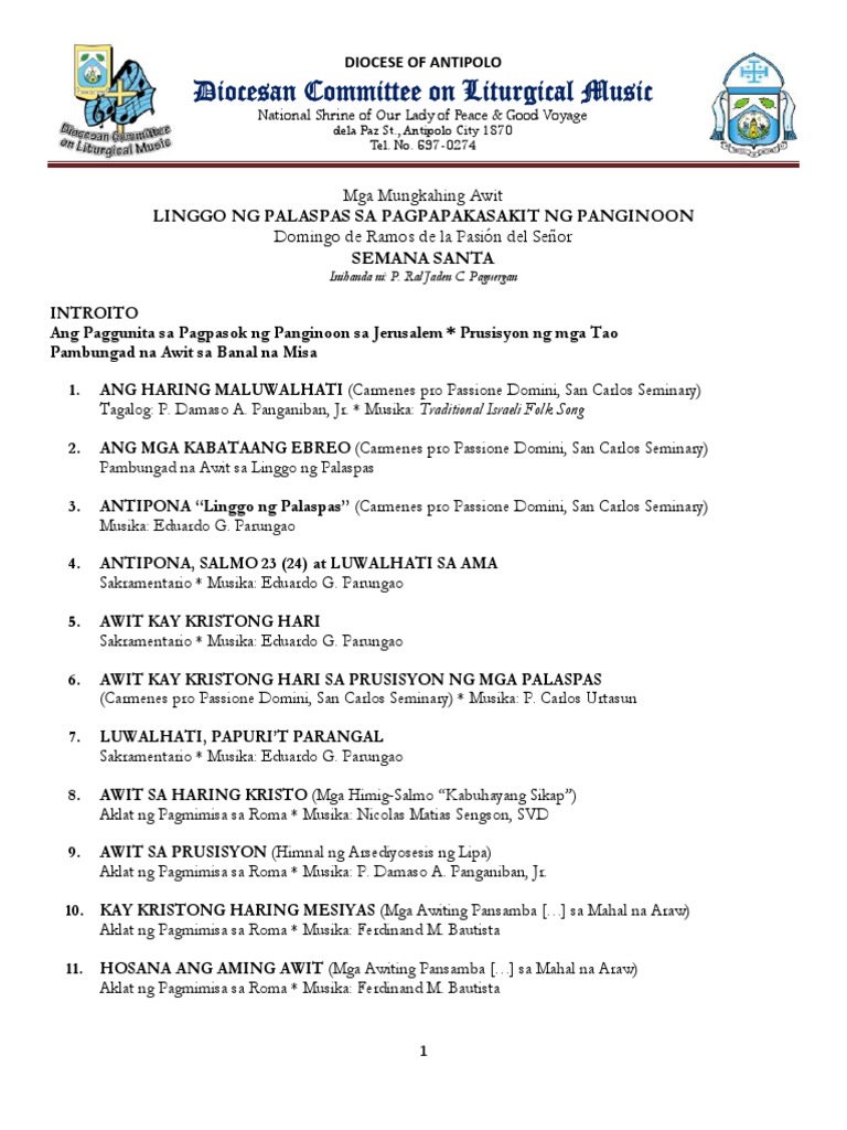Mungkahing Awit PALASPAS | PDF