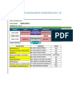 Horario de Clases Bachillerato Tecnológico en 3 Años Escolarizado (Feb - Jul 23)