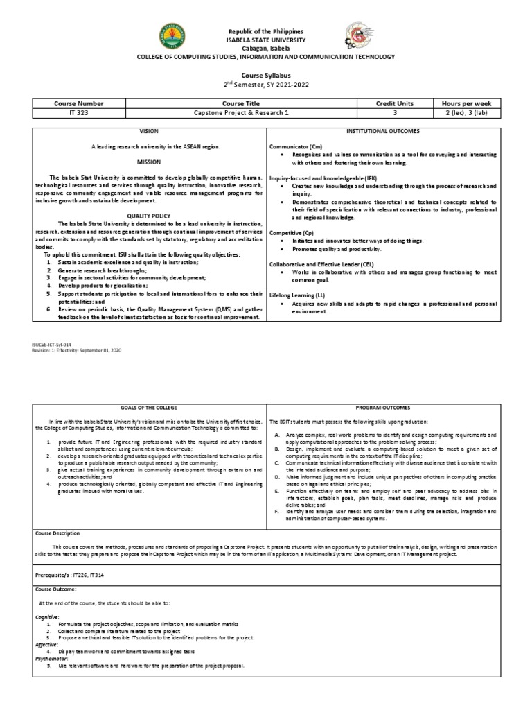 SyllabusCapstoneProjectandResearch1 (2) S PDF Computing