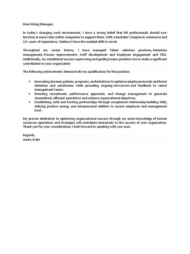 Cover Letter Resume Format - 1715445222