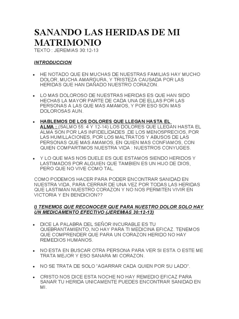 Sanando Las Heridas de Mi Matrimonio | PDF