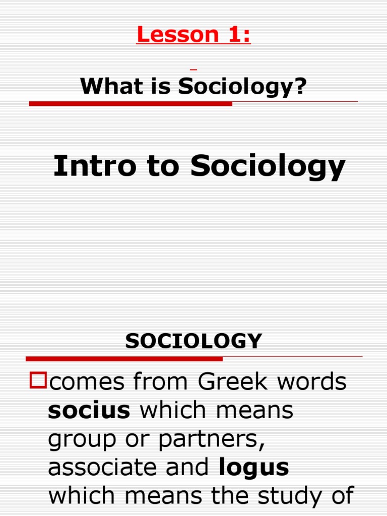 Introduction to sociology an overview of what sociology studies pdf