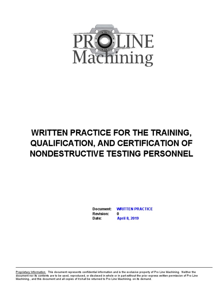 Pro Line Written Practice | PDF | Nondestructive Testing