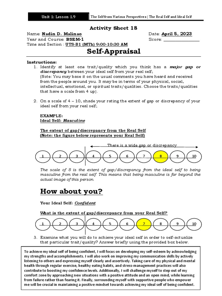 Activity Sheet 18 | PDF | Masculinity | Self
