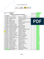 Escala de Estimación: Areas de Formación Control de Entrega de Actividades