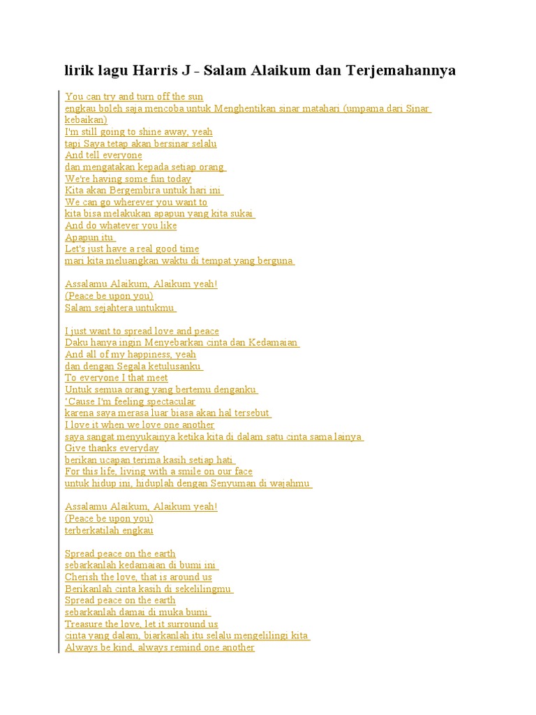 Lirik Lagu Harris J Salam PDF