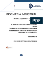 Ingenieria Industrial: Materia: Logistica Y Cadenas de Suministro