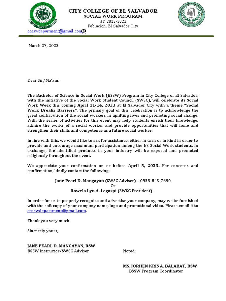 Sponsorship Letter | PDF