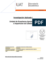 Investigación Aplicada I Unidad de Enseñanza Aprendizaje e Impartición de Cátedra