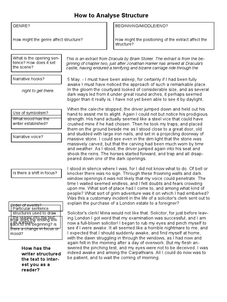 How To Analyse Structure | PDF | Count Dracula
