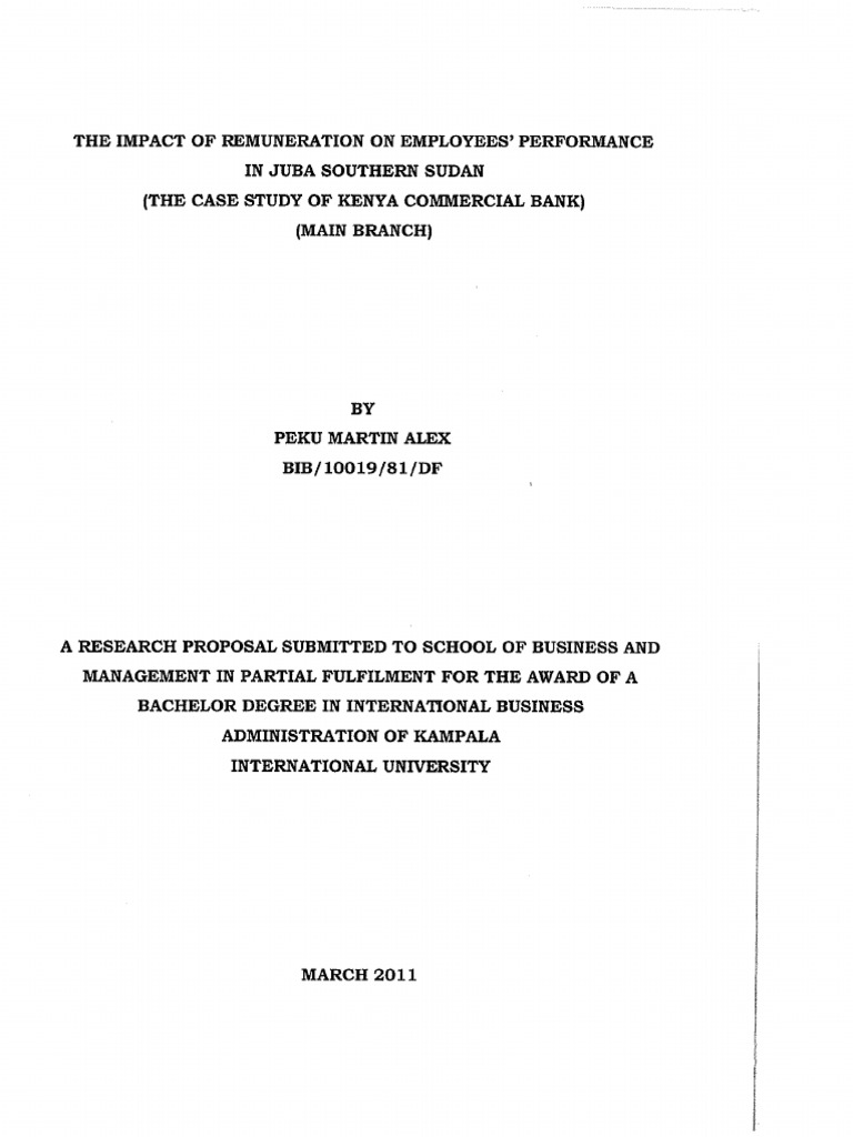 The Impact of Remuneration on Employee Performance: A Case Study of ...