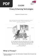 Privacy Enhancing Technologies CS 6290: Department of Computer Science