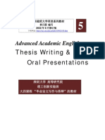 Thesis Writing &: Oral Presentations