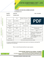 Test Certificate For Vista Superplast Hs 400 Consignee: Dhariwal Buildtech Ltd. Quantity: 22.022 MT Date: 14-12-2022 Batch No.: VK/2022-23/228